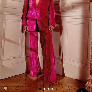 Nasty Gal crushed velvet pants - pink